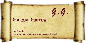 Gergye György névjegykártya